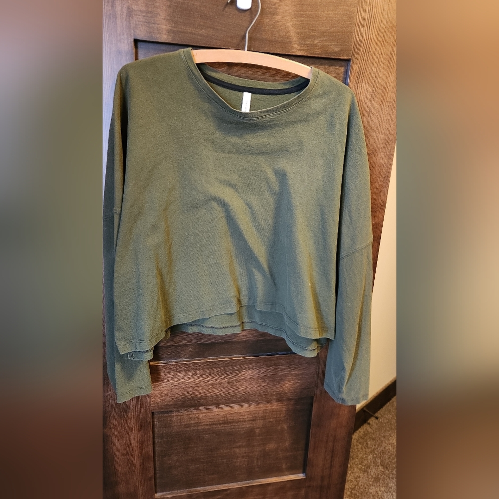 Babaton Forest Green Long Sleeve Top, Cropped